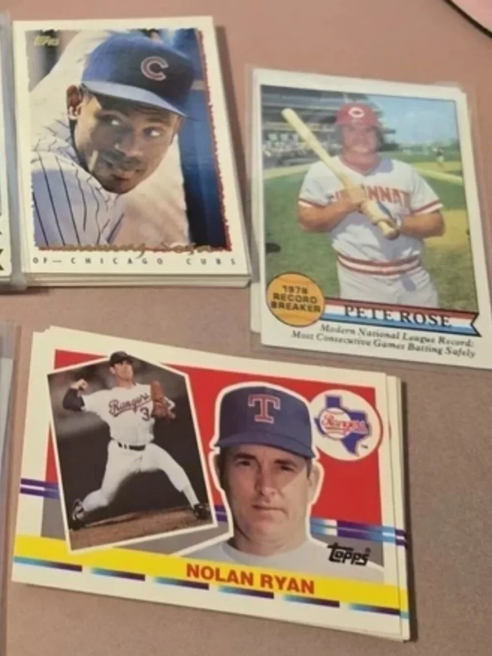 Vintage Baseball Card Lot + Napa Valley Box Company Wooden Storage Box